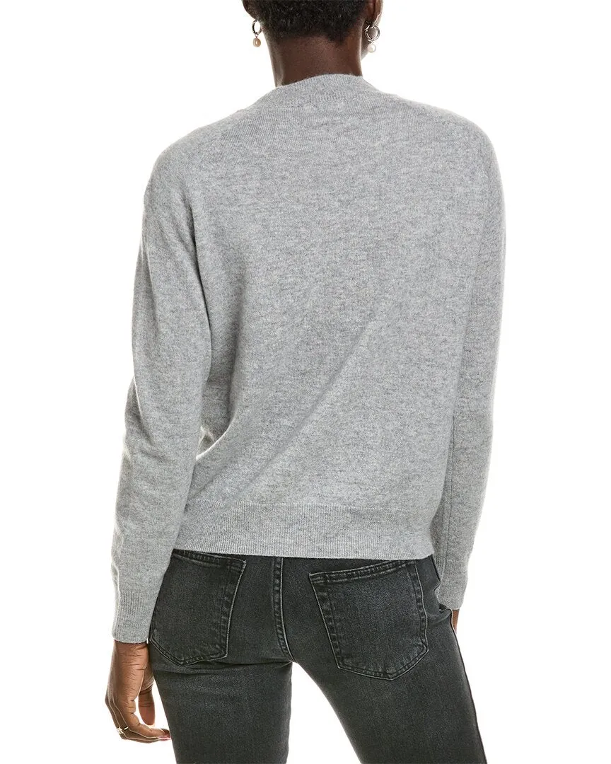 27 Miles Malibu womens  Center Front Intarsia Skull Cashmere Sweater, l, Grey