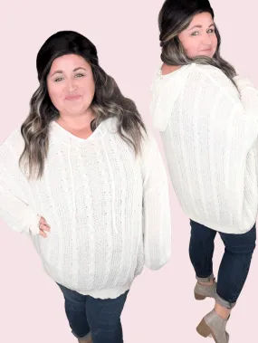Allister Open Knit Cream Hooded Sweater