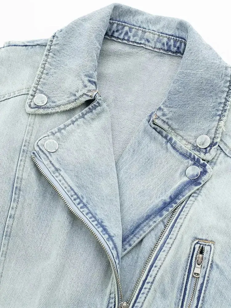 Alr™ Women's Biker Denim Jacket – Chic Loose Streetwear