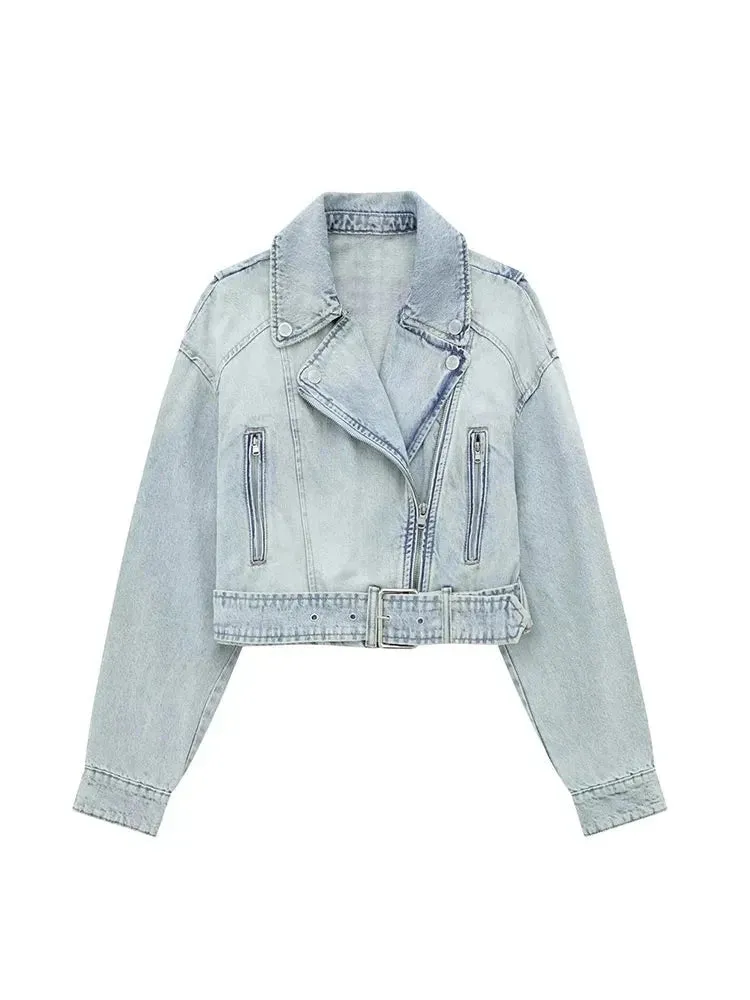 Alr™ Women's Biker Denim Jacket – Chic Loose Streetwear