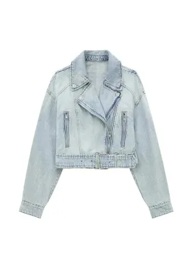 Alr™ Women's Biker Denim Jacket – Chic Loose Streetwear