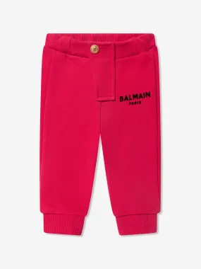 Balmain Baby Boys Logo Joggers in Red