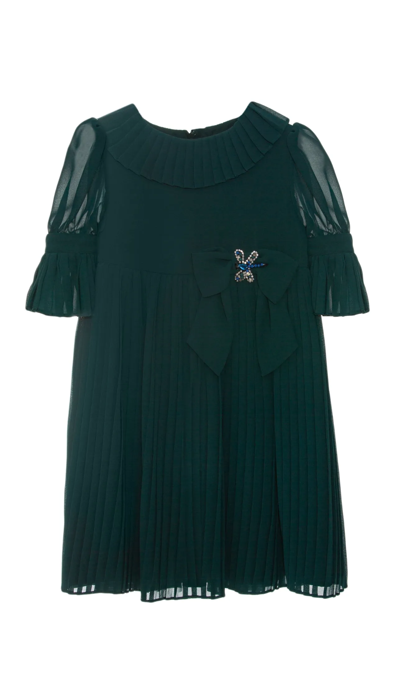 Beautiful Emerald Green chiffon dress with Bow details.Beautiful,