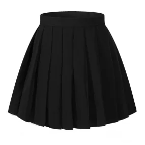 Beautifulfashionlife Women's Japan high Waisted Pleated Cosplay Costumes Skirts 0 Black
