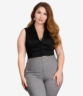 Bettie Page Plus Size Black Tucson Sleeveless Crop Top