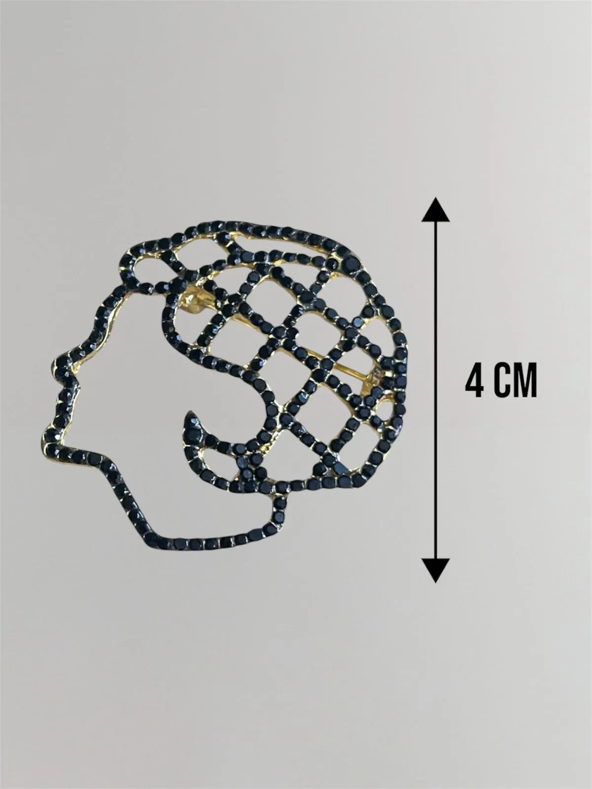 Black & Golden Chanel Crystal Metal Brooch