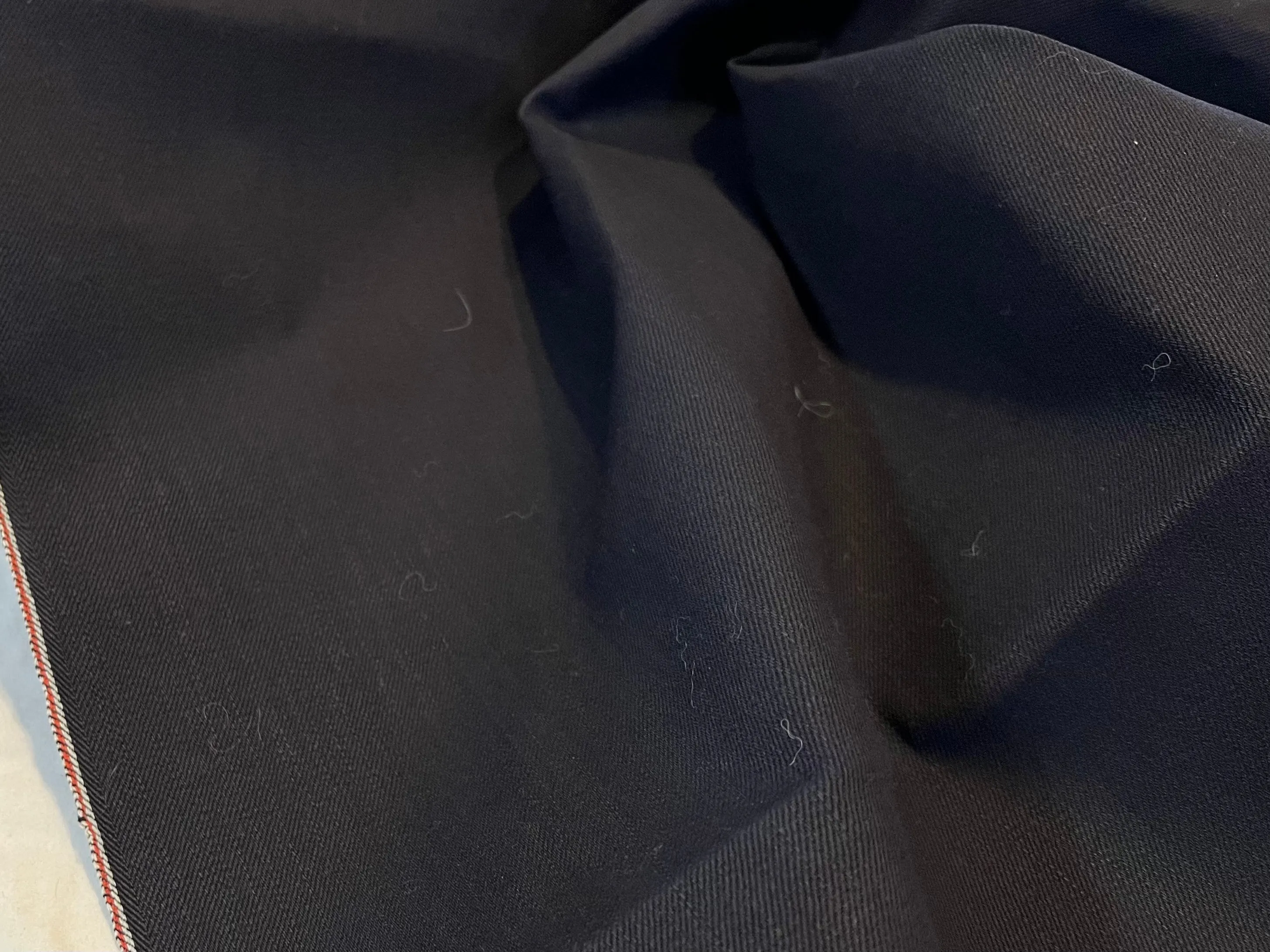 Blue/Black 100% Cotton Japanese Selvedged 100% Cotton Denim.    1/4 Metre Price