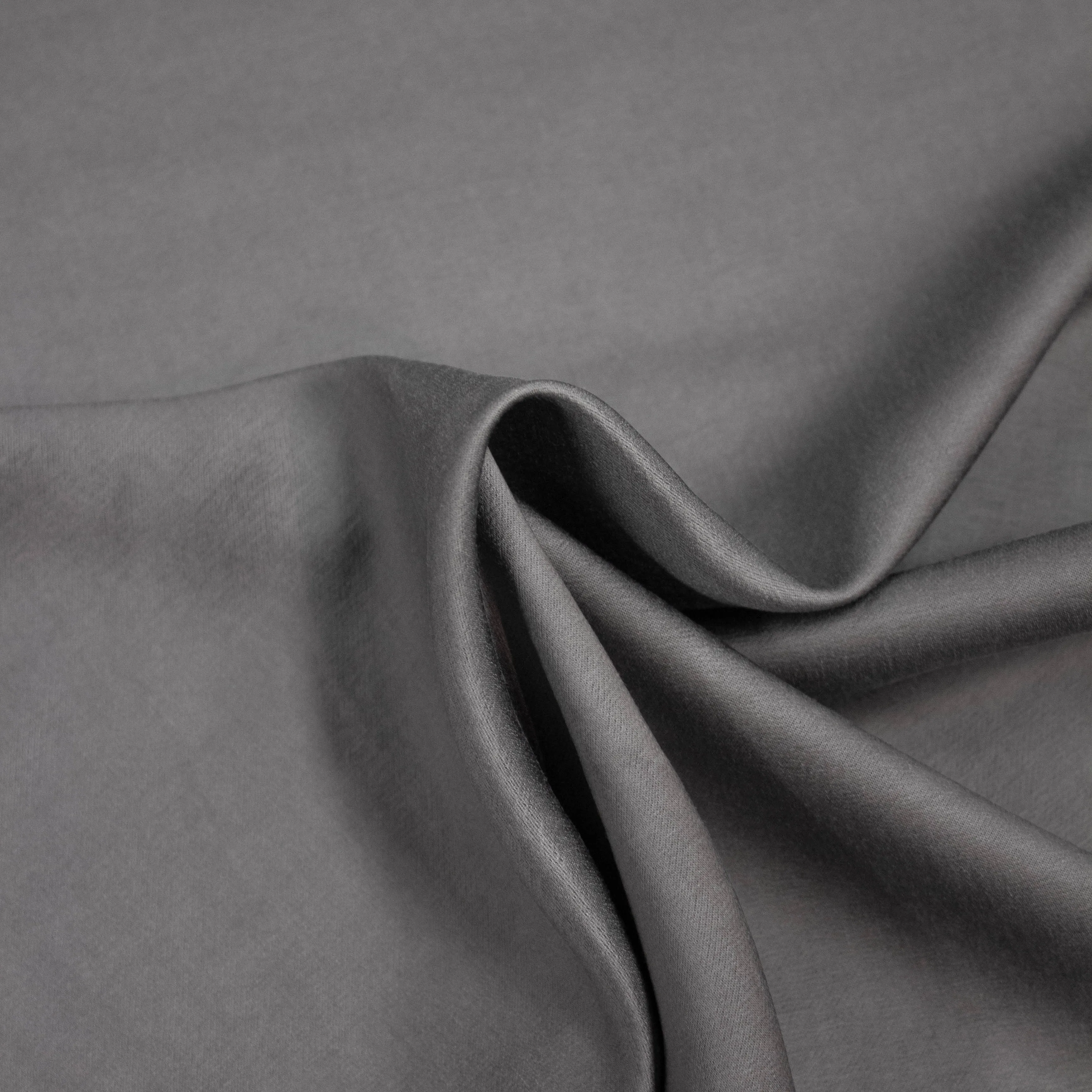 Boris Grey Cotton Viscose Blend Satin