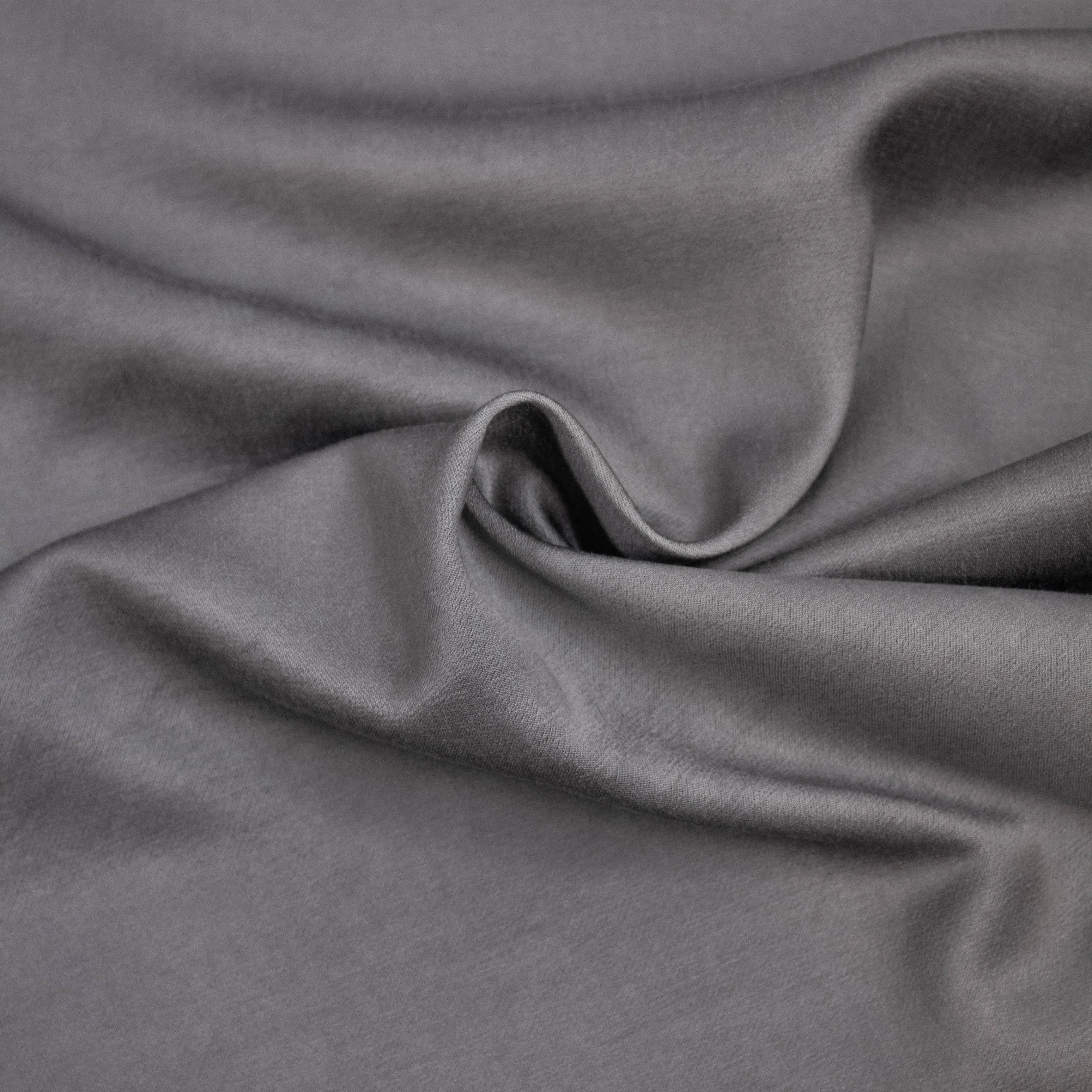 Boris Grey Cotton Viscose Blend Satin