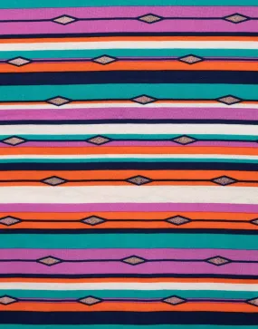 Bright Stripe Chally Viscose Foil Fabric