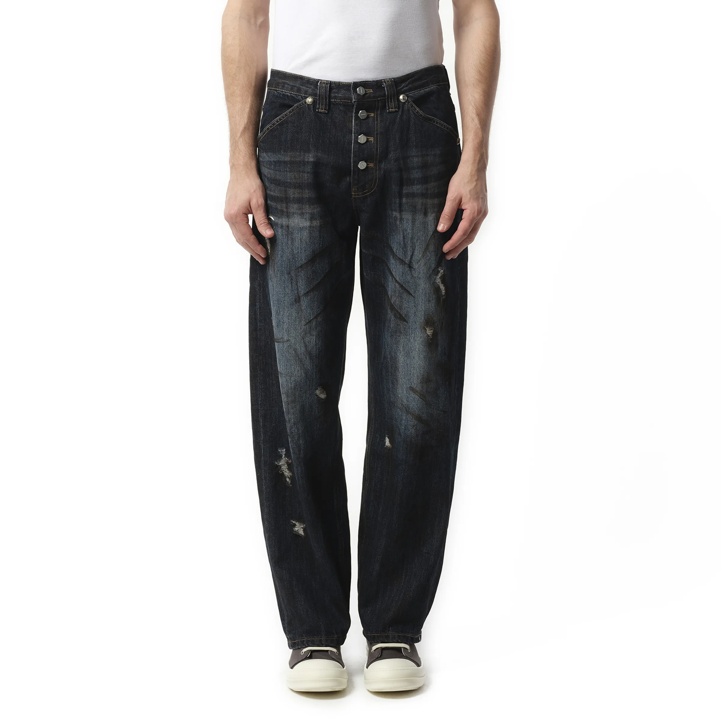 Burn Down Denim Pants in Blue