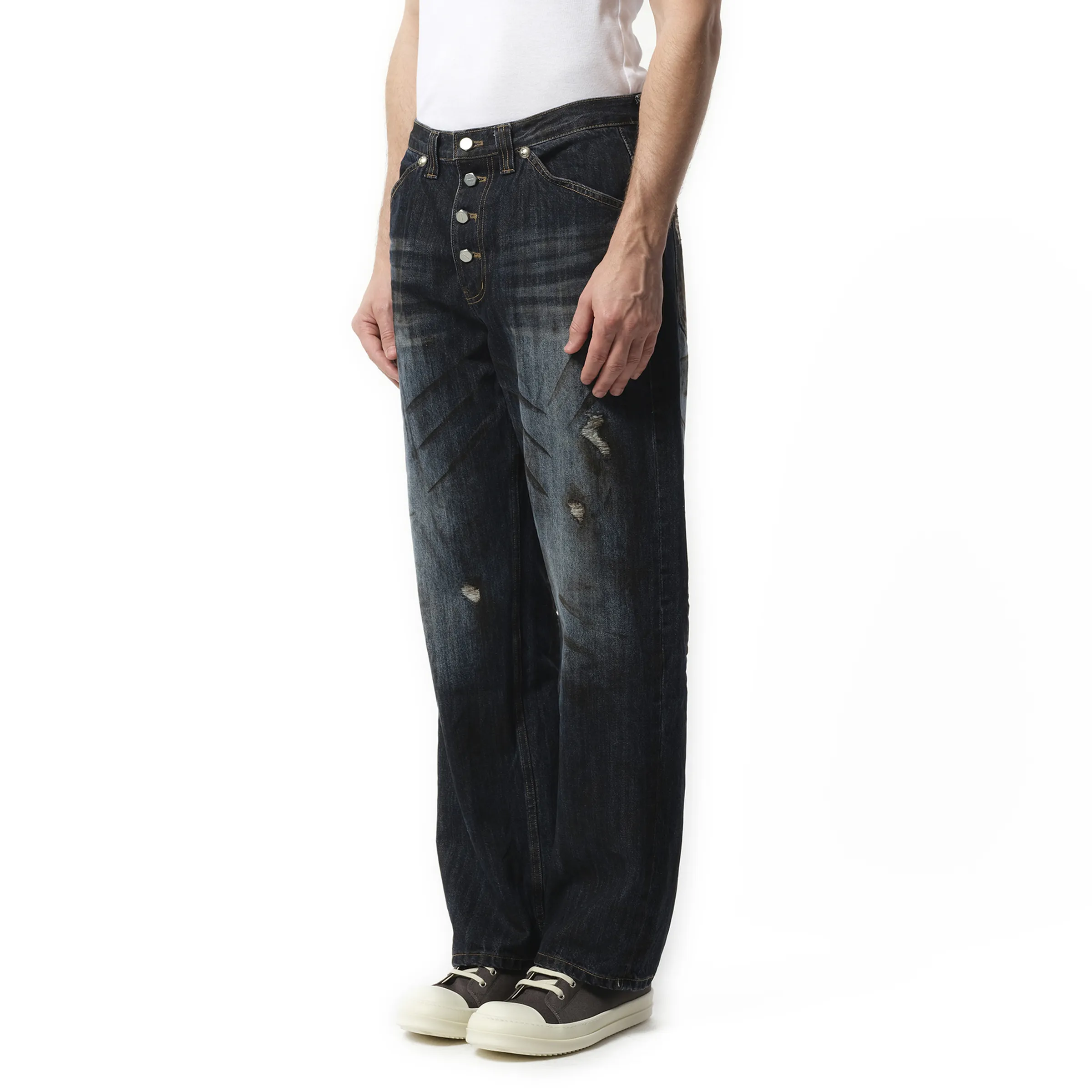 Burn Down Denim Pants in Blue