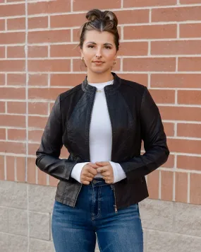 Chic Vegan Leather Jacket