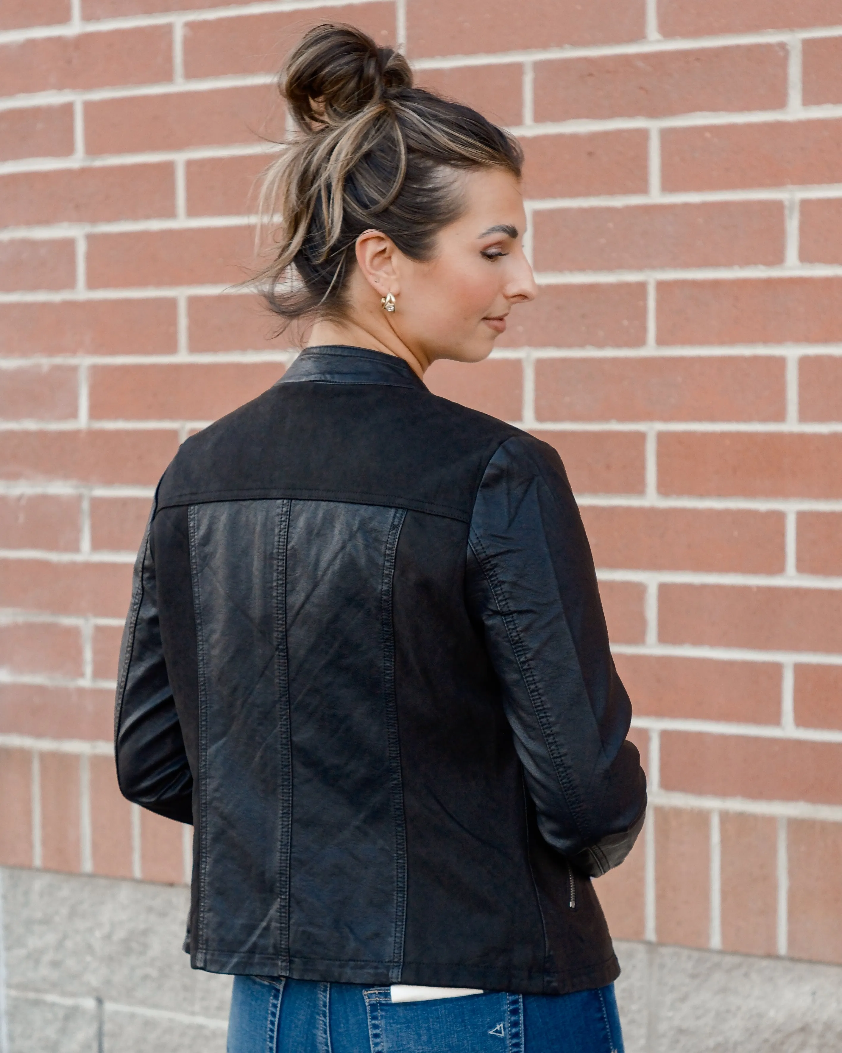Chic Vegan Leather Jacket