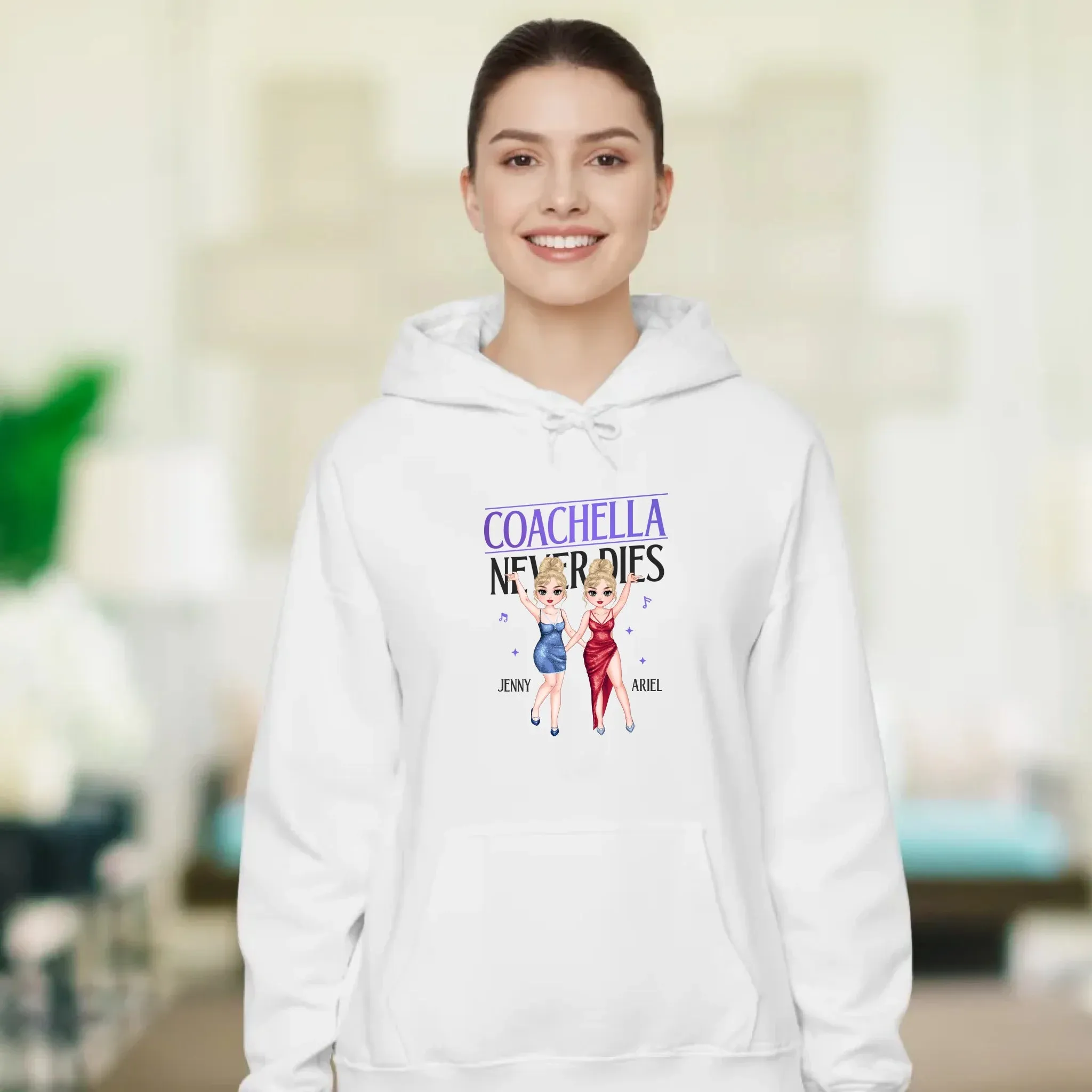 Coachella Never Dies - Personalized Gifts For Her - Unisex Hoodie