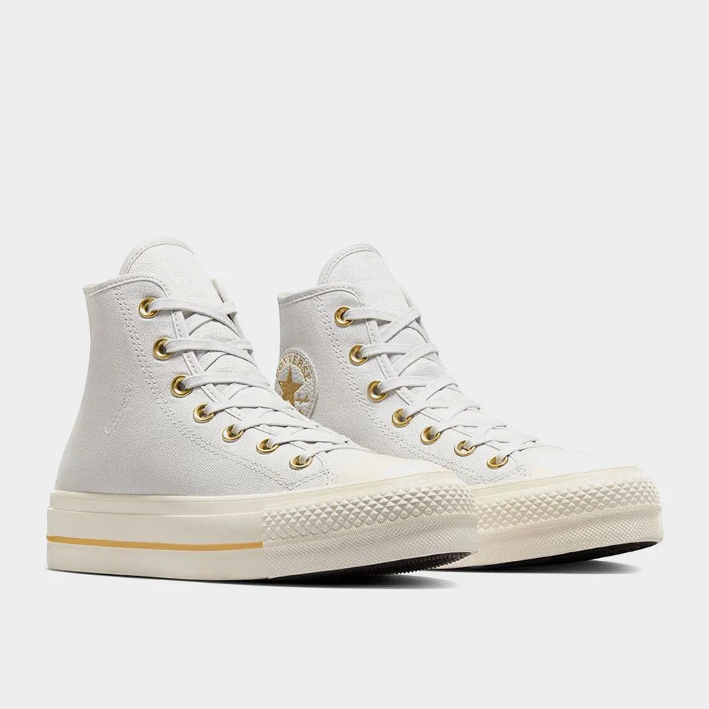 Converse Womens Chuck Taylor All Star Lift Platform Tailored Lines Grey/Gold _ 182242 _ Grey