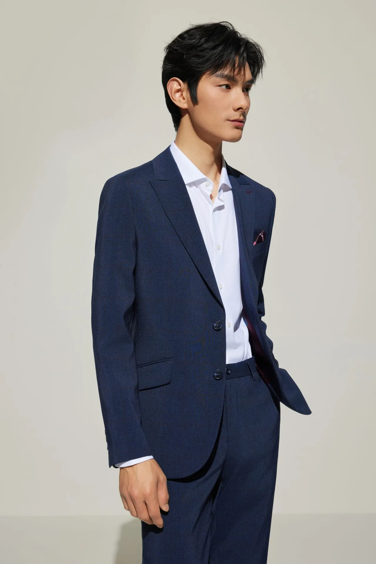 Cool Touch Multi-Way Stretch Smart Fit Check Suit Blazer