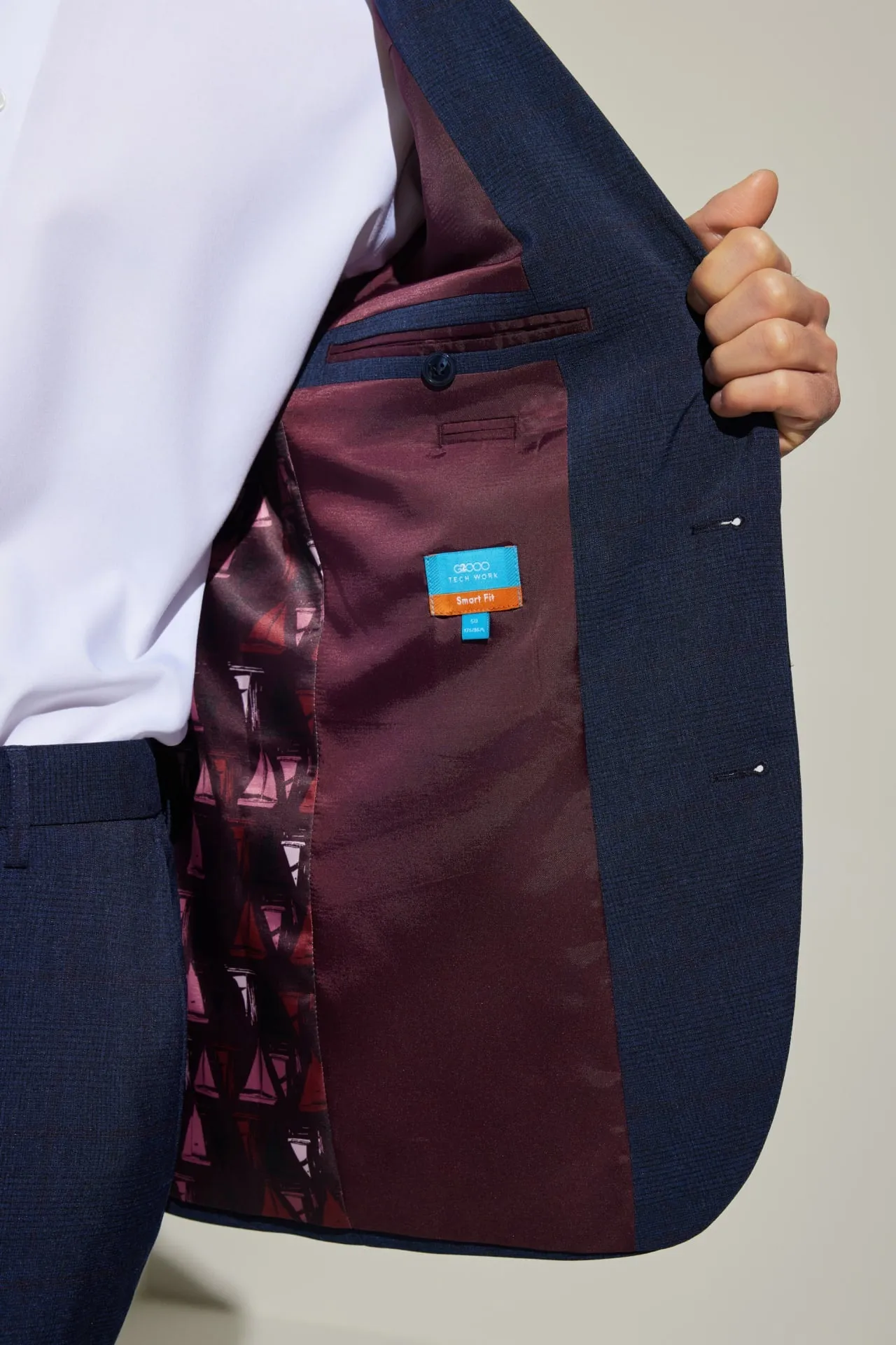 Cool Touch Multi-Way Stretch Smart Fit Check Suit Blazer