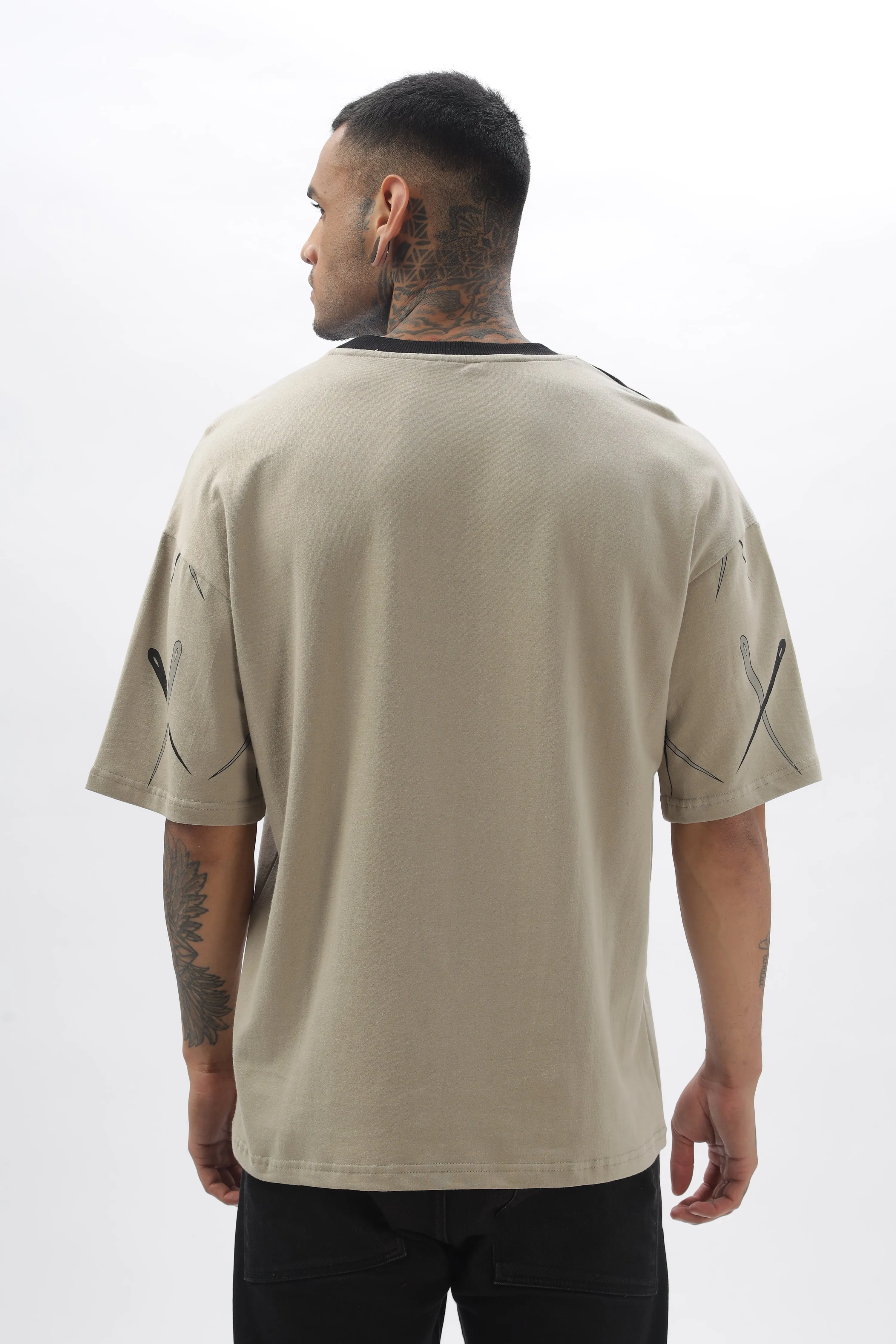 CrossBlock Black & Grey Dropshoulder Tee