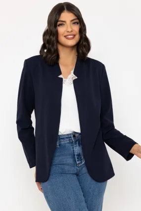 Edge To Edge Scuba Blazer in Navy