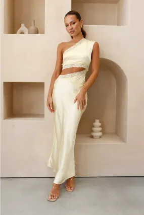 Emily One Shoulder Maxi Dress - Yellow