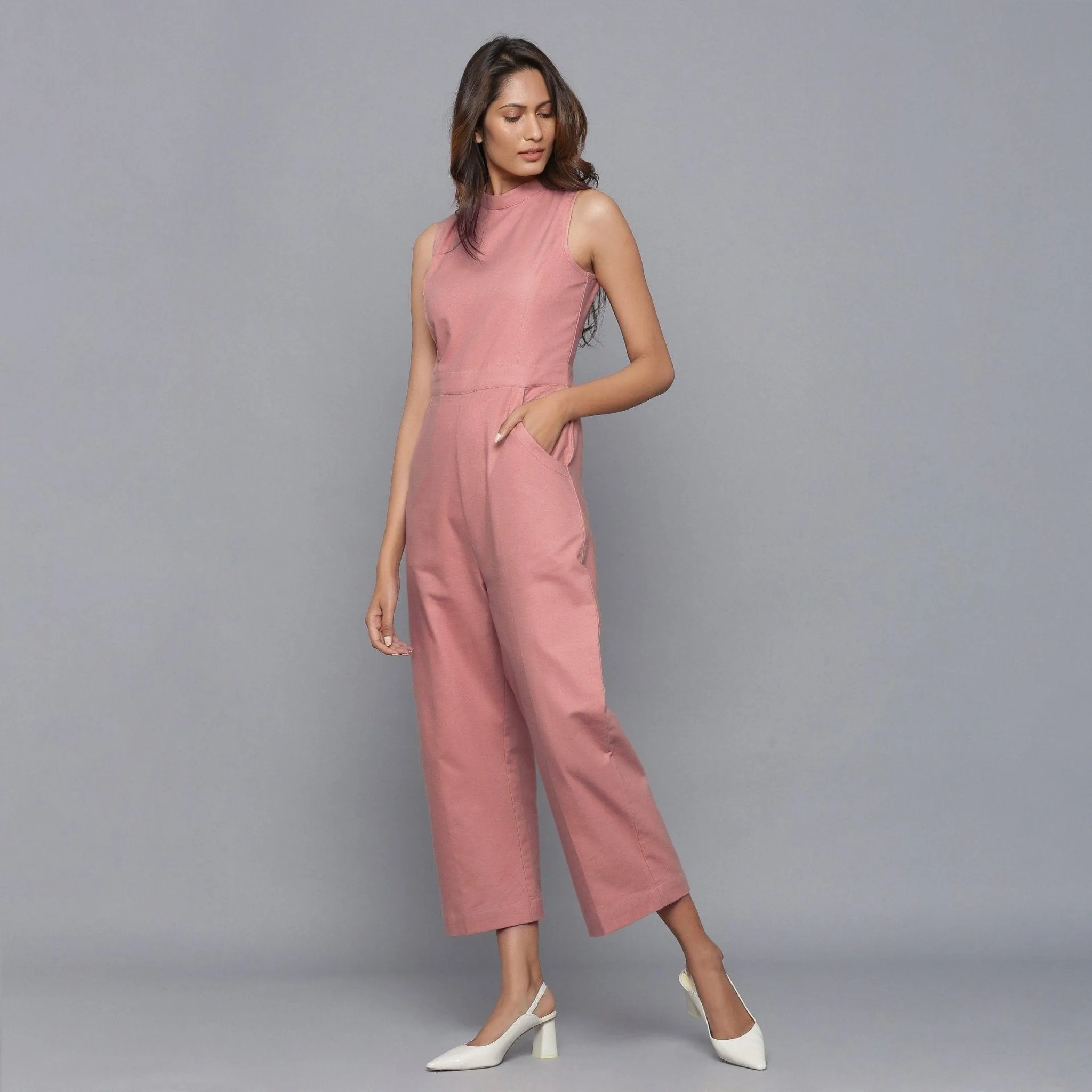 English Rose Warm Cotton Flannel Midi Jumpsuit