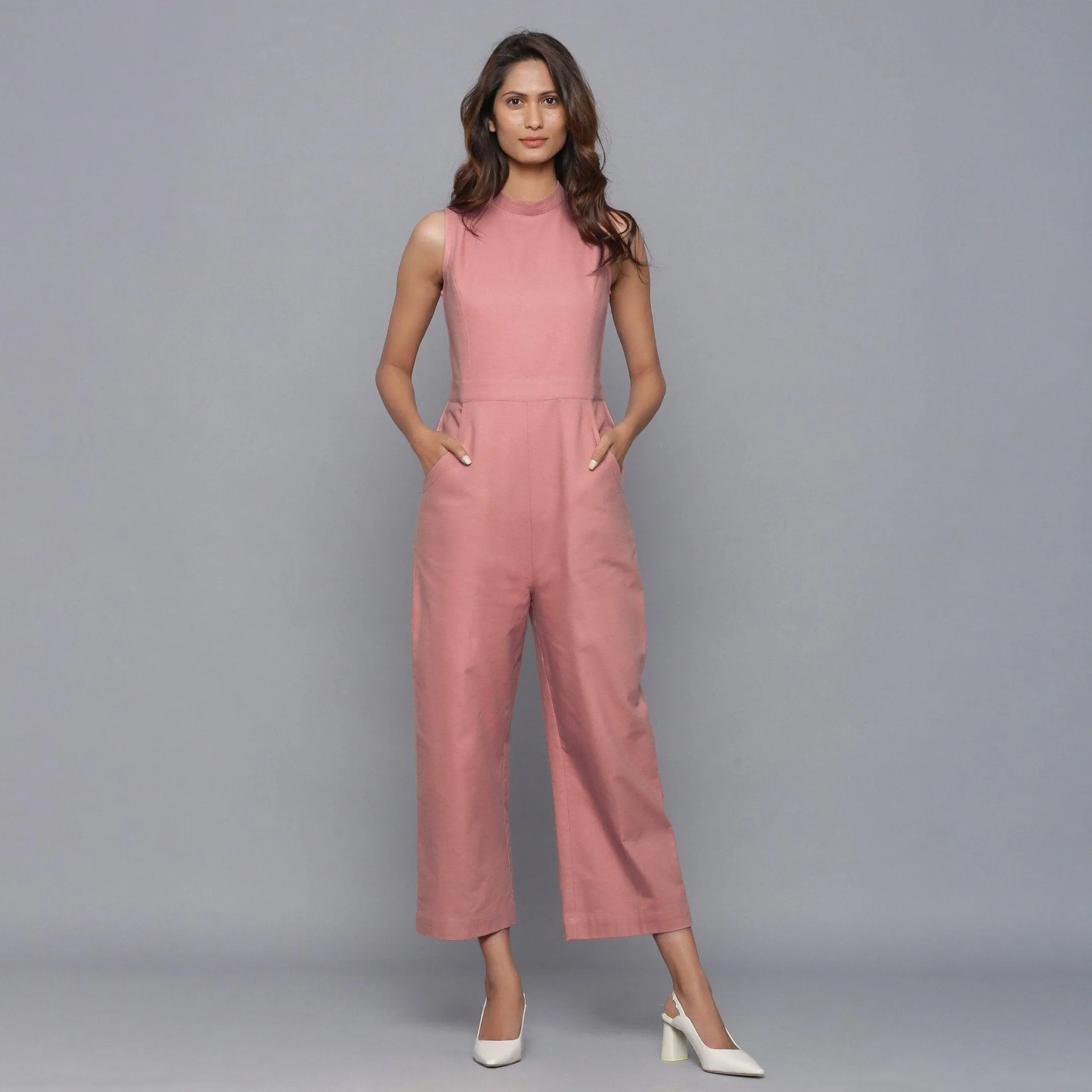 English Rose Warm Cotton Flannel Midi Jumpsuit
