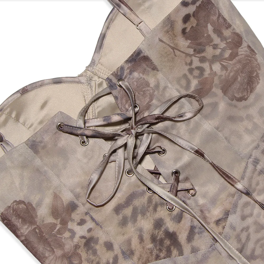 Floral Mesh Split Slip Dress