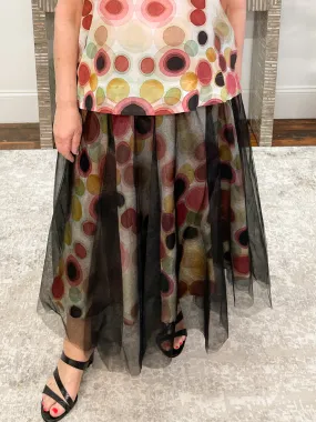 Flow Tulle Overlay Skirt, Mauve Multi