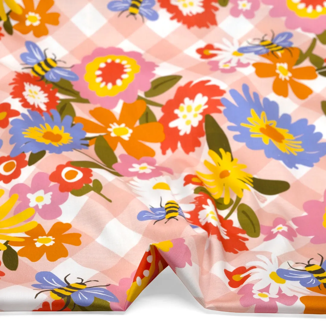 Funday Flow Organic Cotton Sateen - Blush/White/Multi