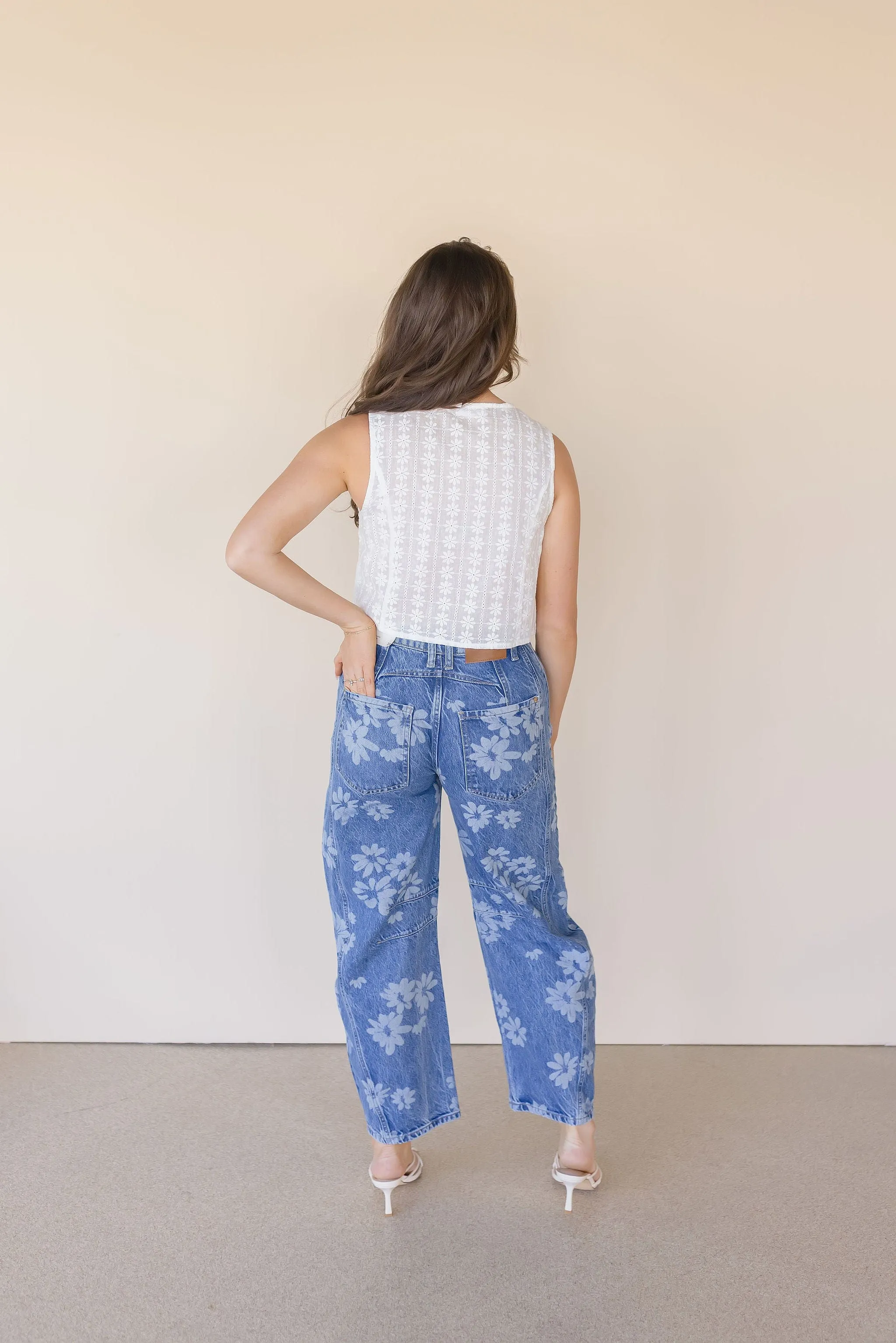 Good Luck Printed Barrel Jeans