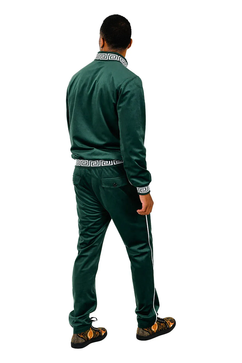 Green Men's Jogging Set Pants and Reversible Jacket Tracksuit Style No: JJ900