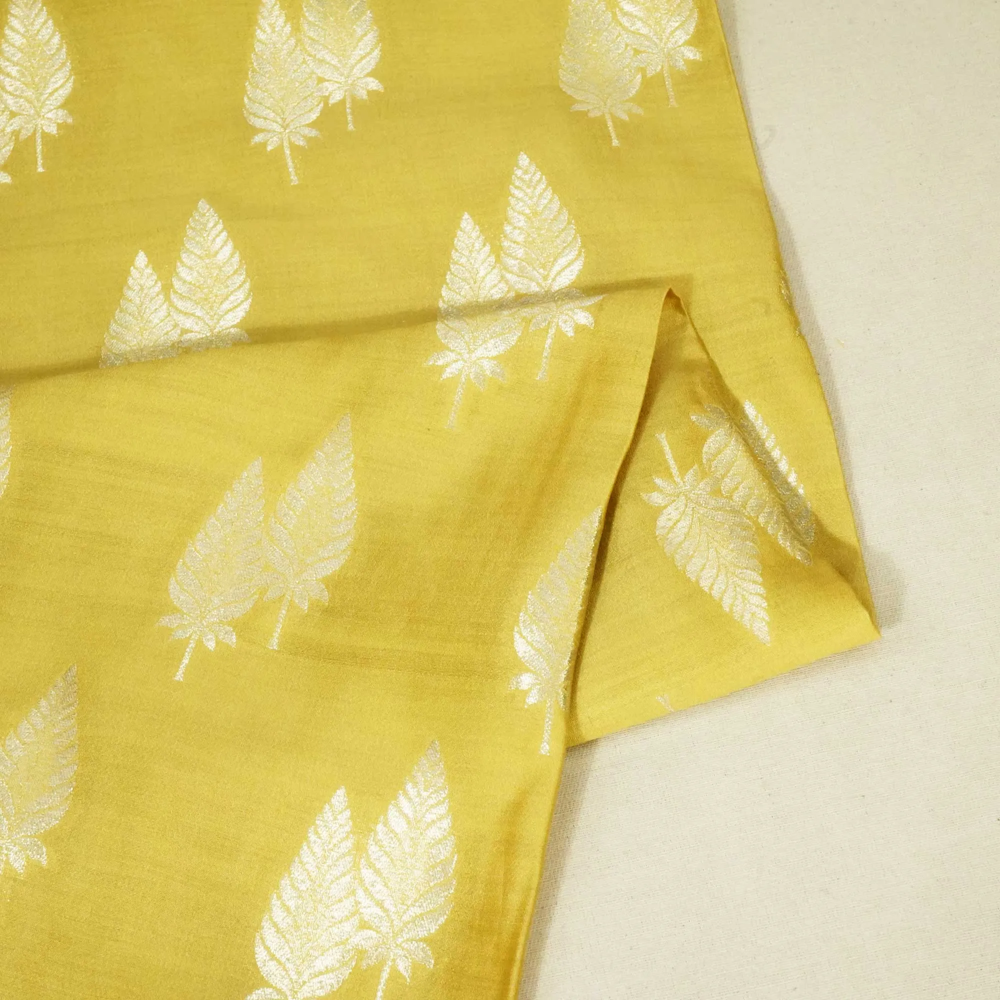 Green Zari Booti Katan Silk YF-24435