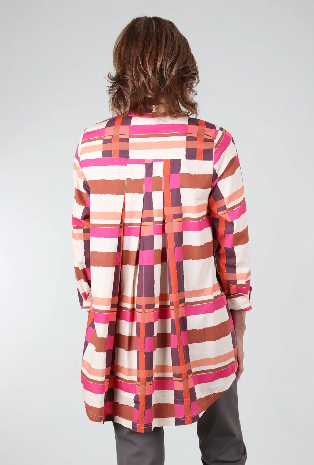 Gridworks Tunic, Rust/Fuchsia