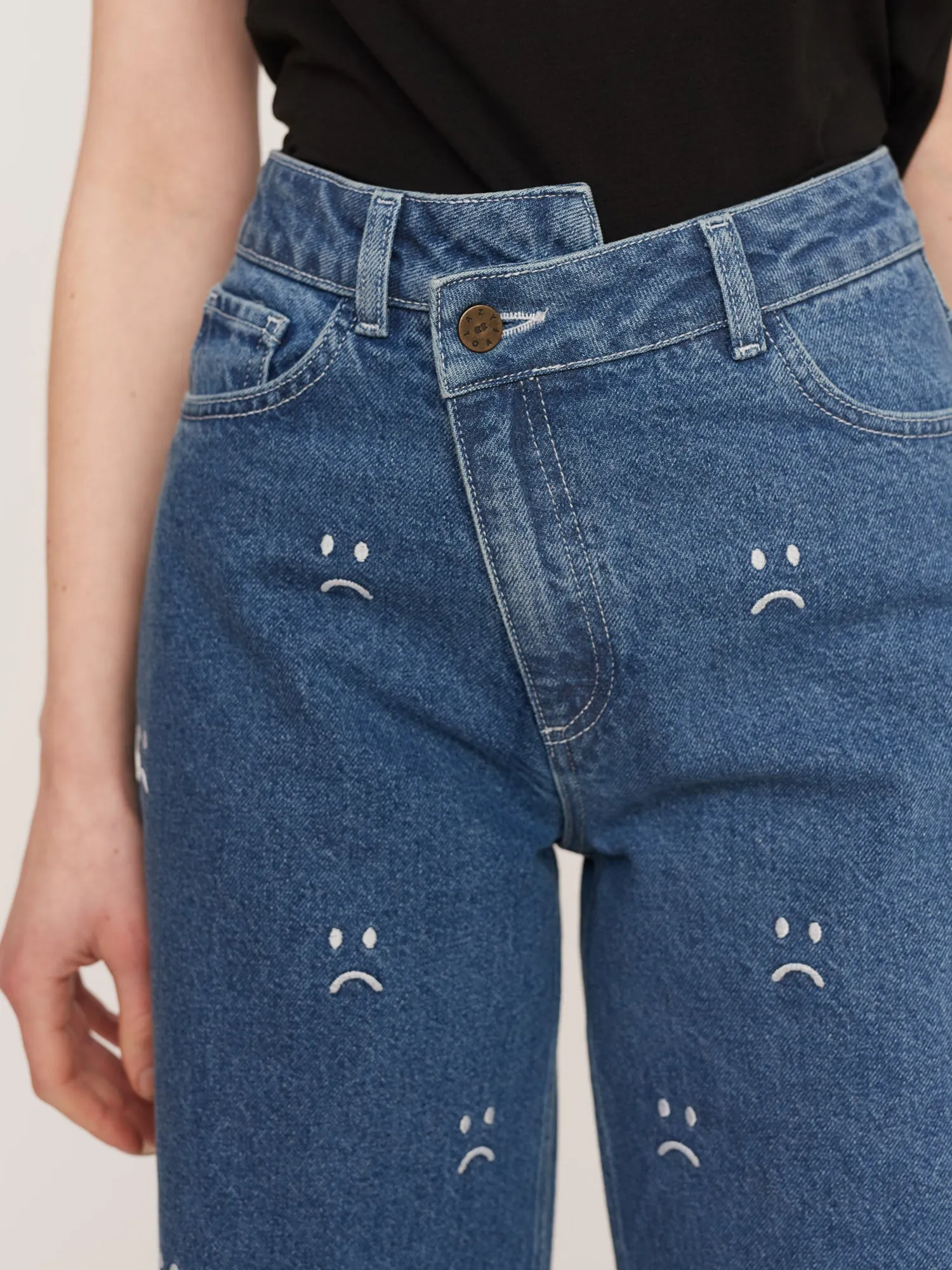 Happy Sad Asymmetric Jeans