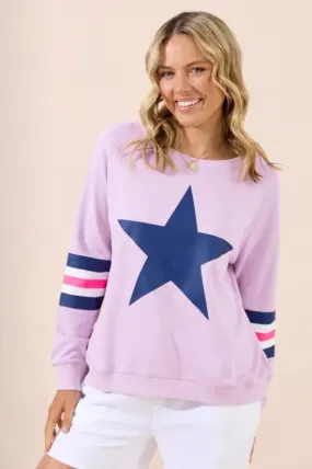 Holiday Sweatshirt - Purple With Navy Star