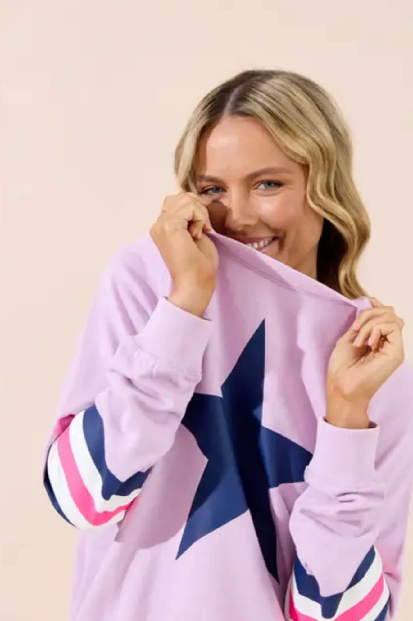 Holiday Sweatshirt - Purple With Navy Star