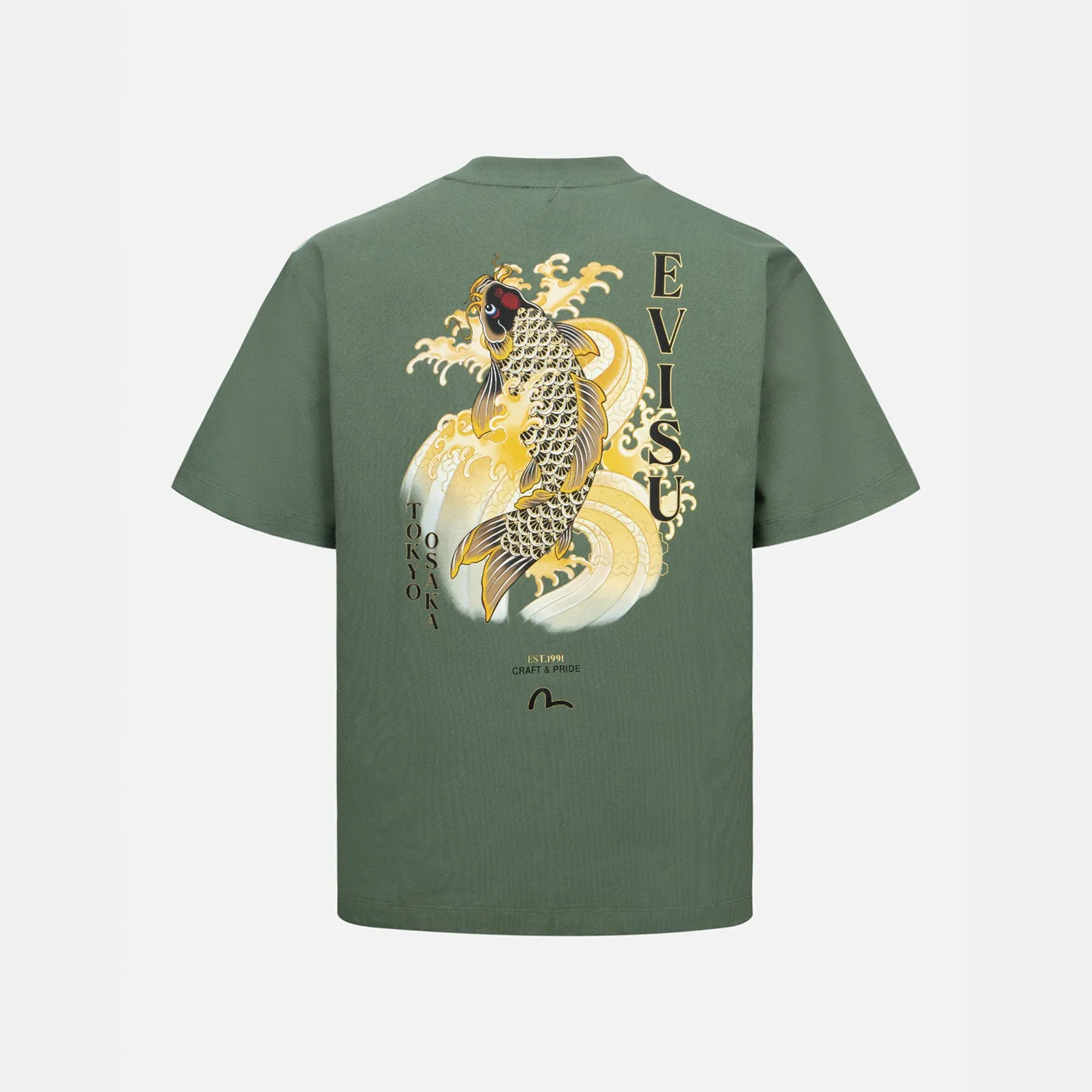 HT, Seagull Emb & Carp Print SS Tee