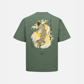 HT, Seagull Emb & Carp Print SS Tee