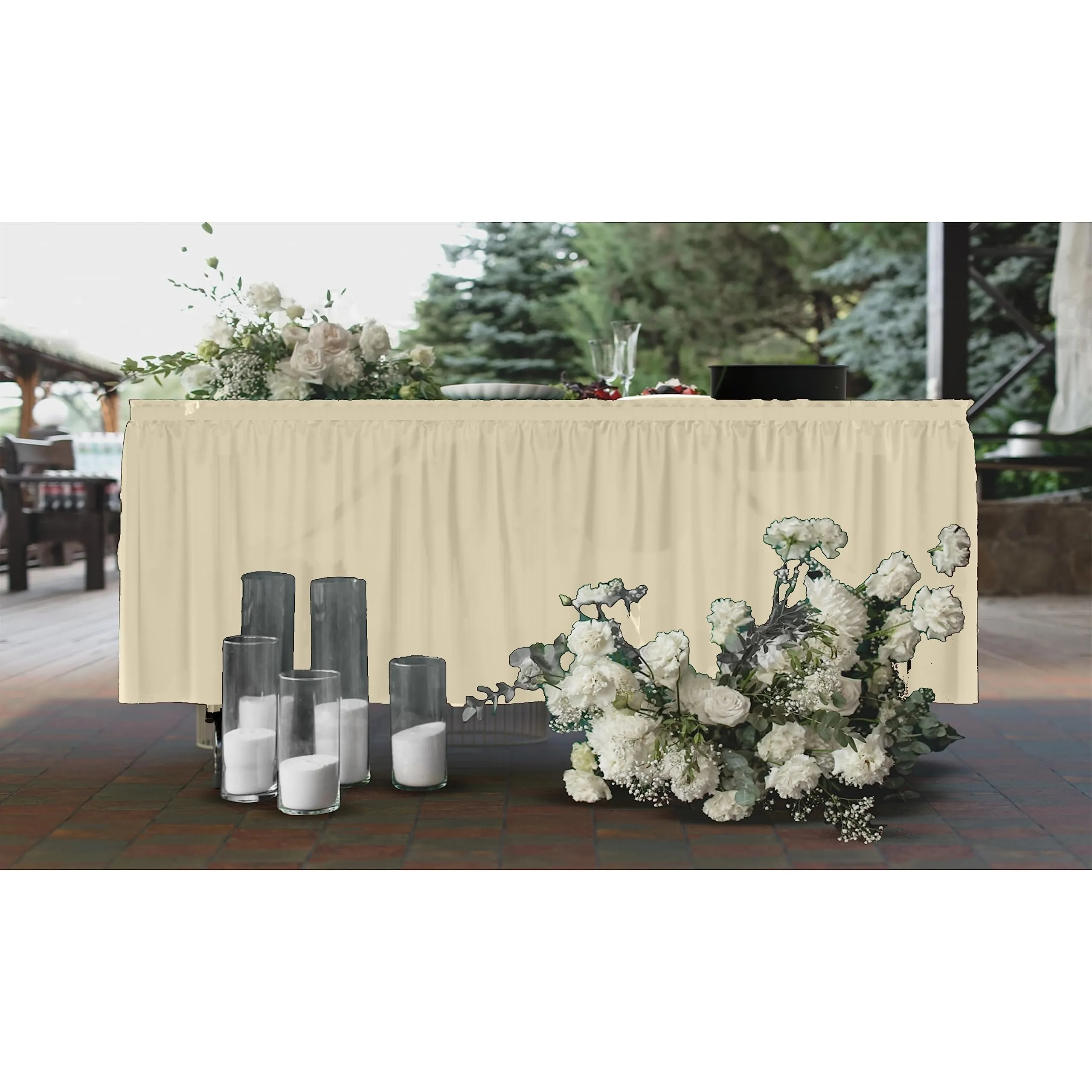 Ivory Plastic Table Skirt