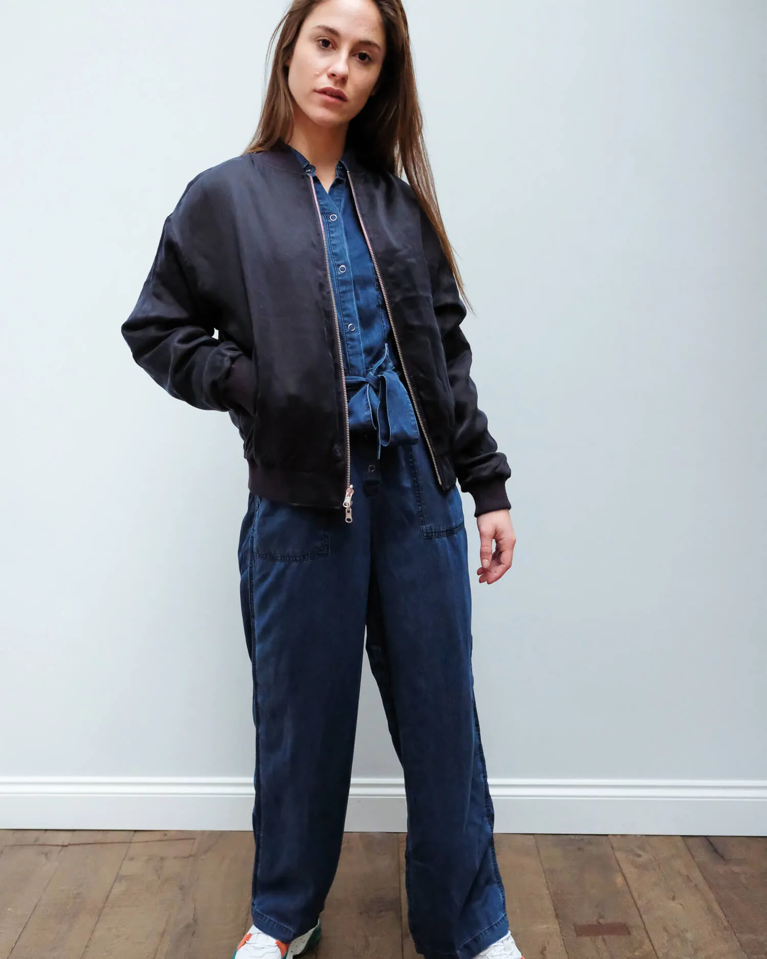 JB Marlo reversible bomber in navy