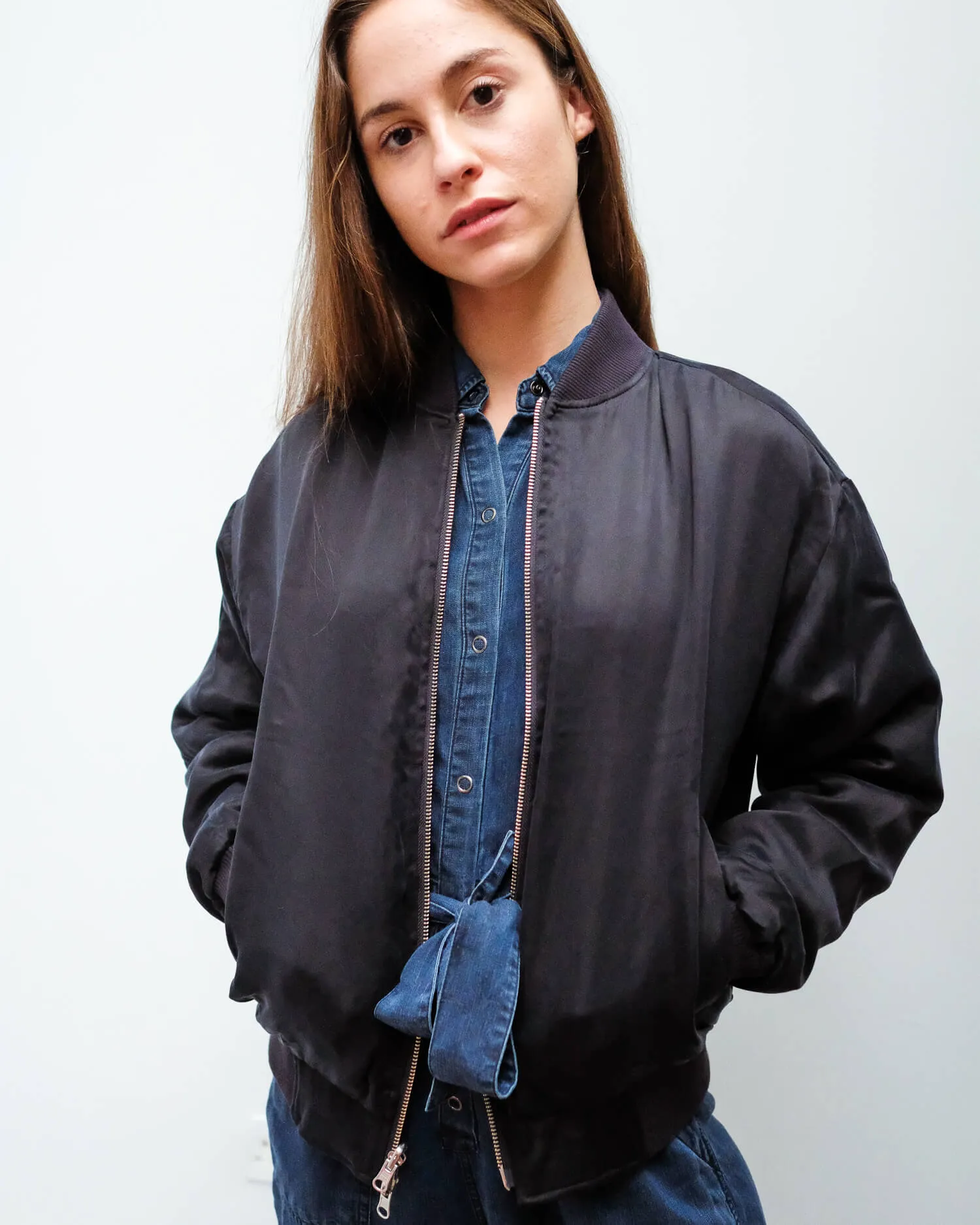 JB Marlo reversible bomber in navy