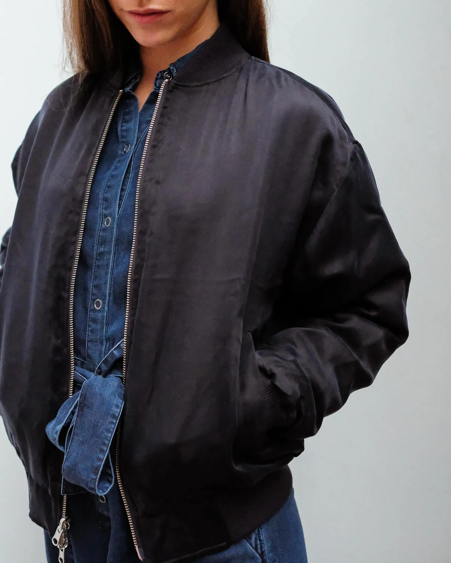 JB Marlo reversible bomber in navy