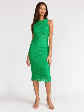 Just Me Crochet Lace Illusion Waist Midi Dress - Brands We Love