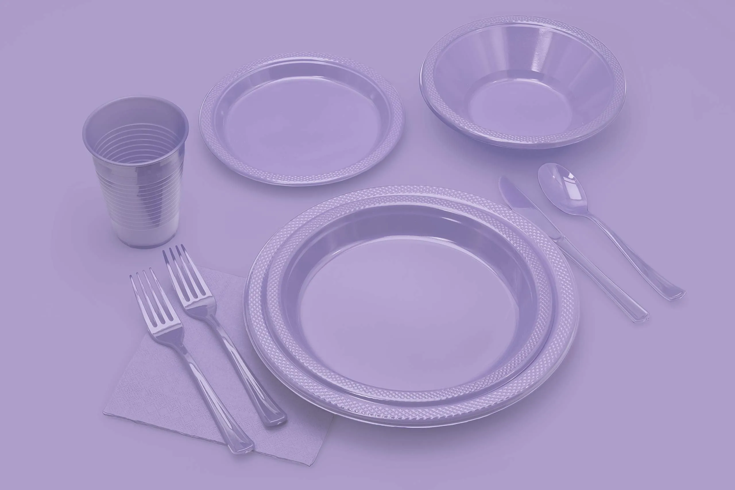 Lavender Plastic Table Skirt