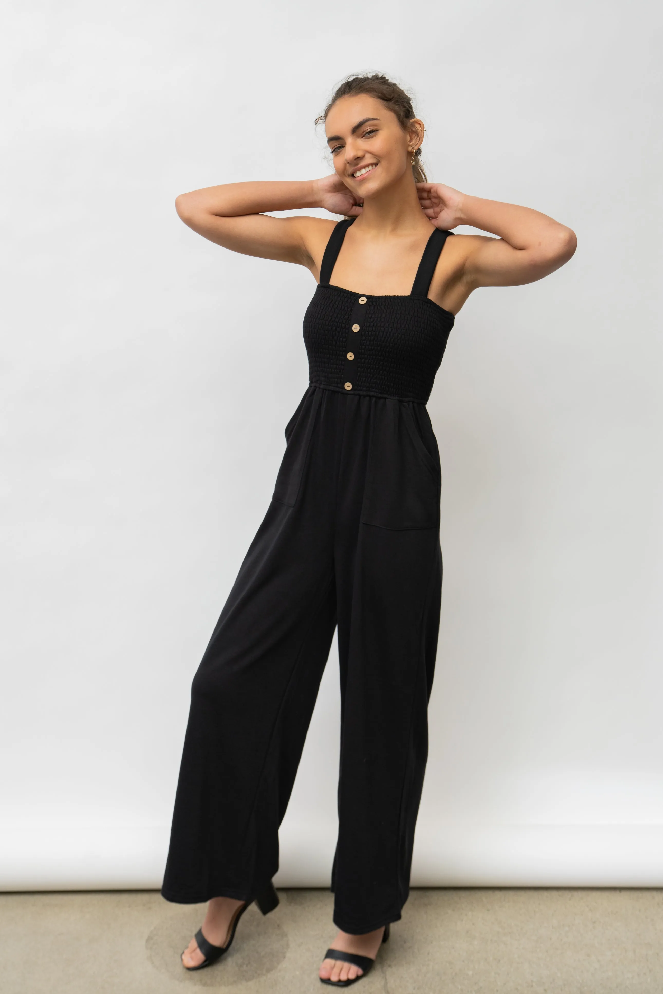 LAYLA  SMOCKED DETAIL JUMPSUIT