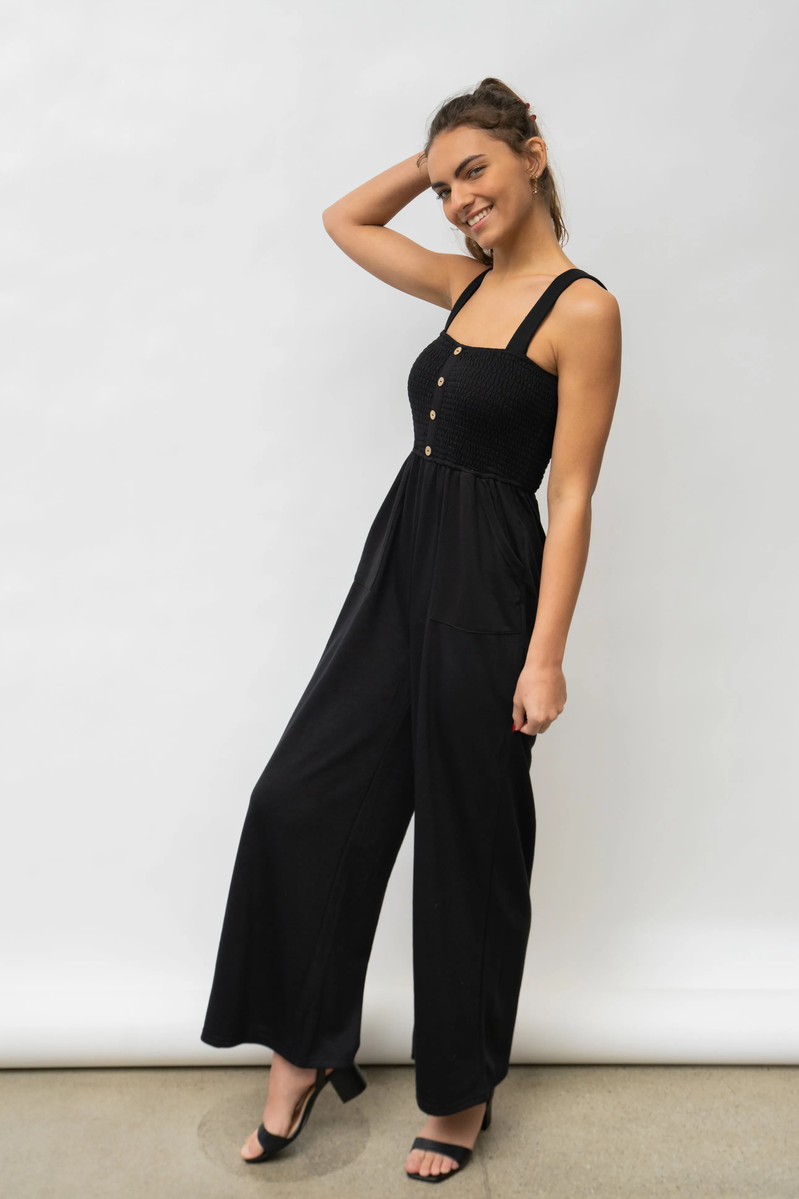 LAYLA  SMOCKED DETAIL JUMPSUIT