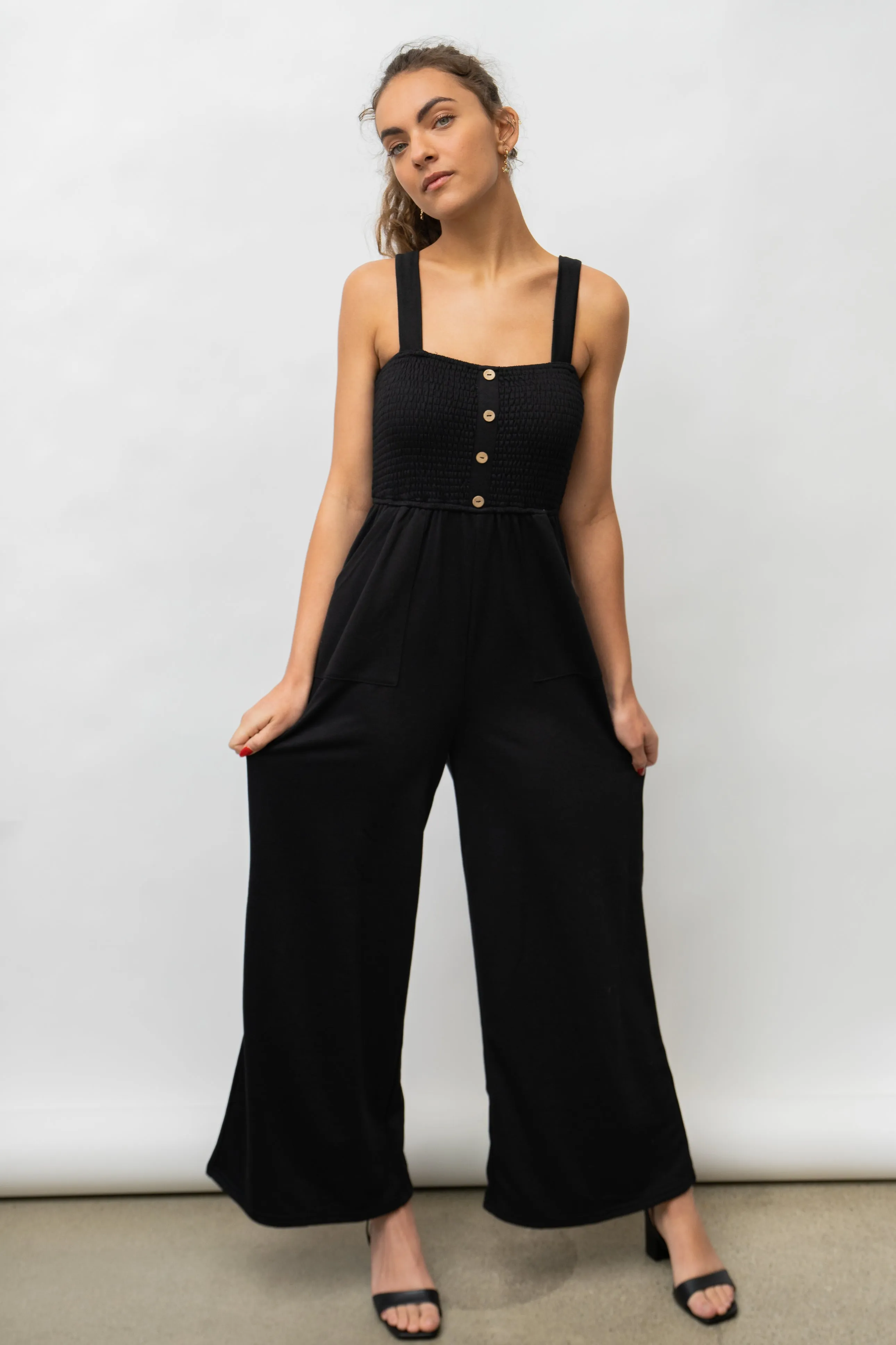 LAYLA  SMOCKED DETAIL JUMPSUIT