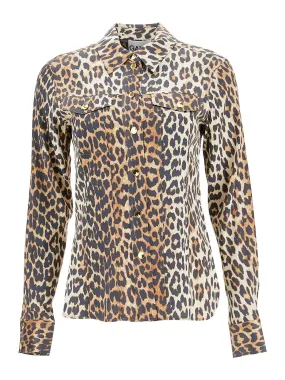 Leopard Print Satin Blouse