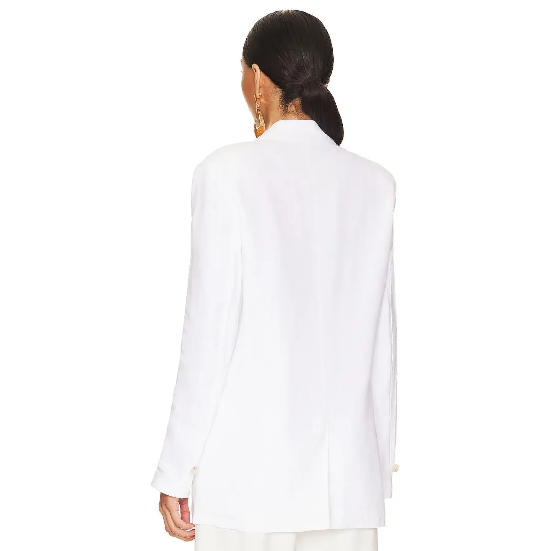 Linen On The Edge Blazer (White)